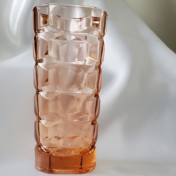 Multi-Faceted Handblown Glass, Art- Deco Vase - Picture 8 of 8